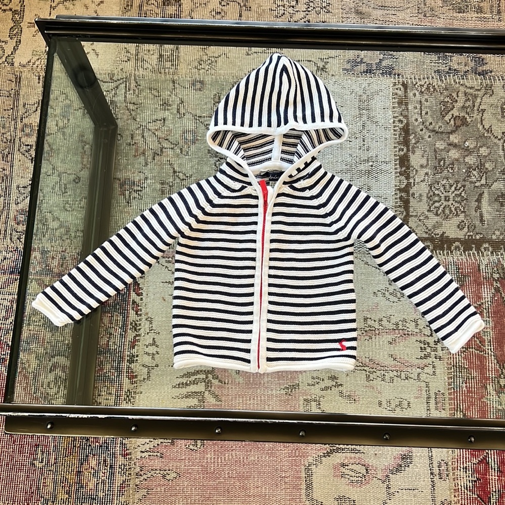 Joules Black and White Striped Kids Jacket